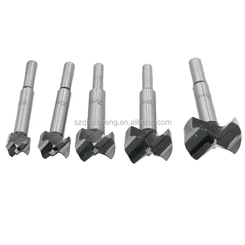 5pcs Carbide Forstner Drill Bit Auger Wood Hinge Edge Cutting Tools Hole Saw Cutter 15-35mm Woodworking Drill Bits Set