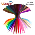 Cheap 20-Inch Party Hair Extensions for Girls Colorful Synthetic Clip-In Hair Accessory with Highlight Features