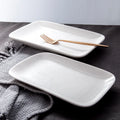 Manufacturer Custom logo Banquet Bright White Dining Food Serving Plate Deep Ceramic Rectangular Plate