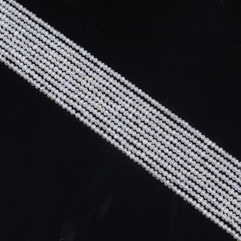1.5-2mm AAA White Color Potato Shape Tiny Pearl Strand