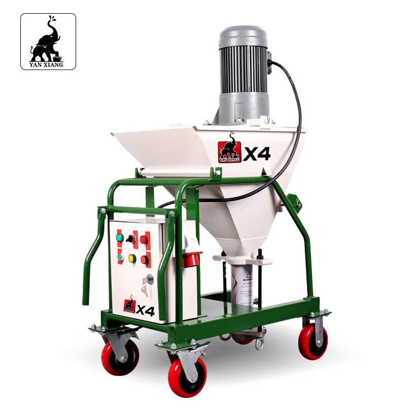 Yanxiang Worm Pump Cement Mortar Spray Machine with Motor 380V 3Phase 50L Hopper 14L/min Flow