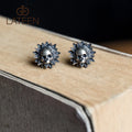 Wholesale High Quality Punk S925 Sterling Silver Sunflowers Skull Earrings for Women Skeleton Earrings Wholesale