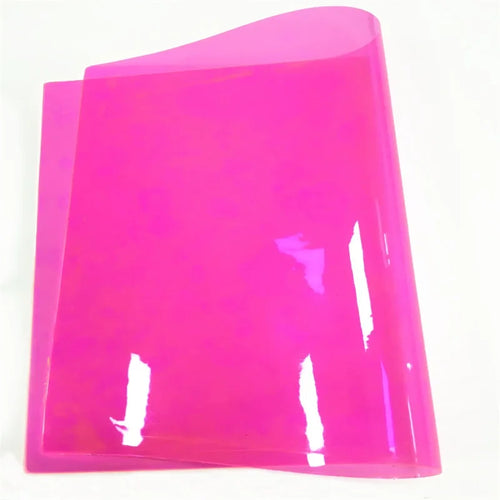 0.5mm Super Fluorescent Neon Clear PVC Color Vinyl Film Flexible Transparent PVC Film Rolls for Packing Decoration