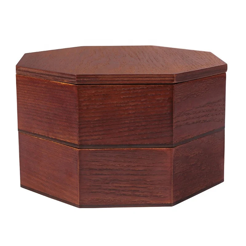 Classical Hot Sell Japan Style Handmade 19.5cm Octagon Wooden Lunch  Box