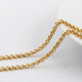 Fashion Jewelry Stainless Steel 18K Gold Plated Chain Necklace Mens Womens Rolo Chain 18-36 Inches