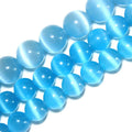 Hot Selling Shiny Crystal Blue Cat Eye Round Loose Beads for Fashion Jewelry Making Customized Necklace Bracelet