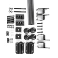 RHETECH Black Box Rail Interior/Commercial Exterior Door Sliding Track Kit Farmhouse Sliding System Fiberglass Barn Door Glass