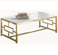High Polishing Stainless Steel Frame Living Room Table Golden Chrome Marble Top Coffee Table