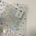 Transparent Glitter Jelly Sheets Shiny Star PVC Sheets Holographic Star Printed Synthetic Leather for Earrings Hair Bow Making