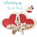 New Arrival Double Red Heart Shape Wedding Guest Book