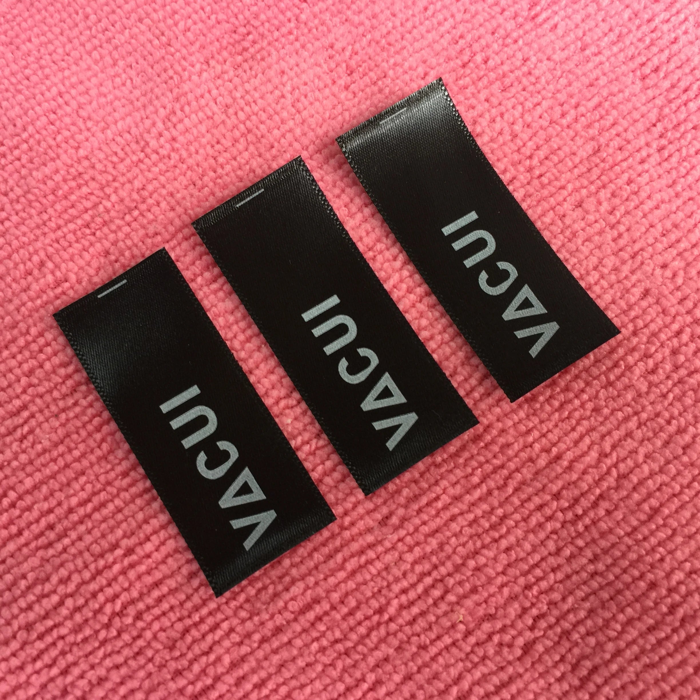 Sewing on Black Satin Printing Labelbrand logo Printing Satin Label
