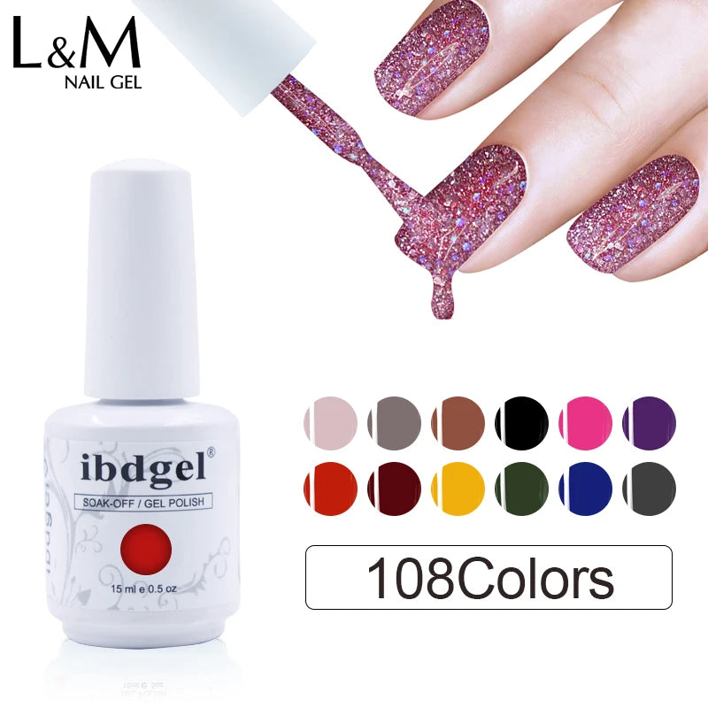 Ibdgel Hot Selling Esmaltes for Nails 15ml Uv Nail Gel Polish Lacquer