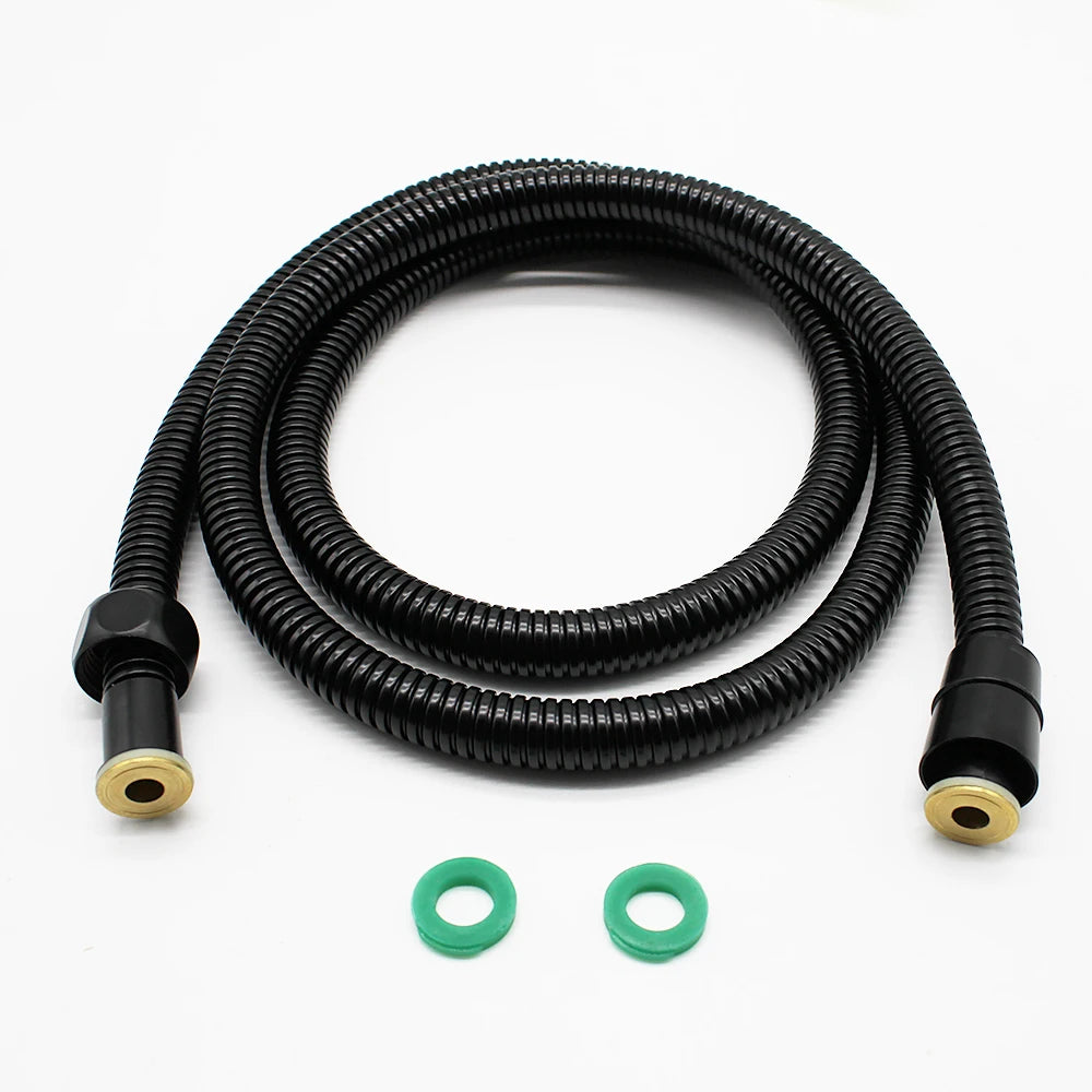 Modern Durable Black Finish Stainless Steel Flexible Handheld Shower Hose for Bathroom