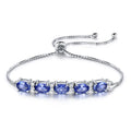 Tanzanite Topaz Gemstone 925 Sterling Silver Bracelet for Women 18k Gold Plated Adjustable Bracelets Wholesale