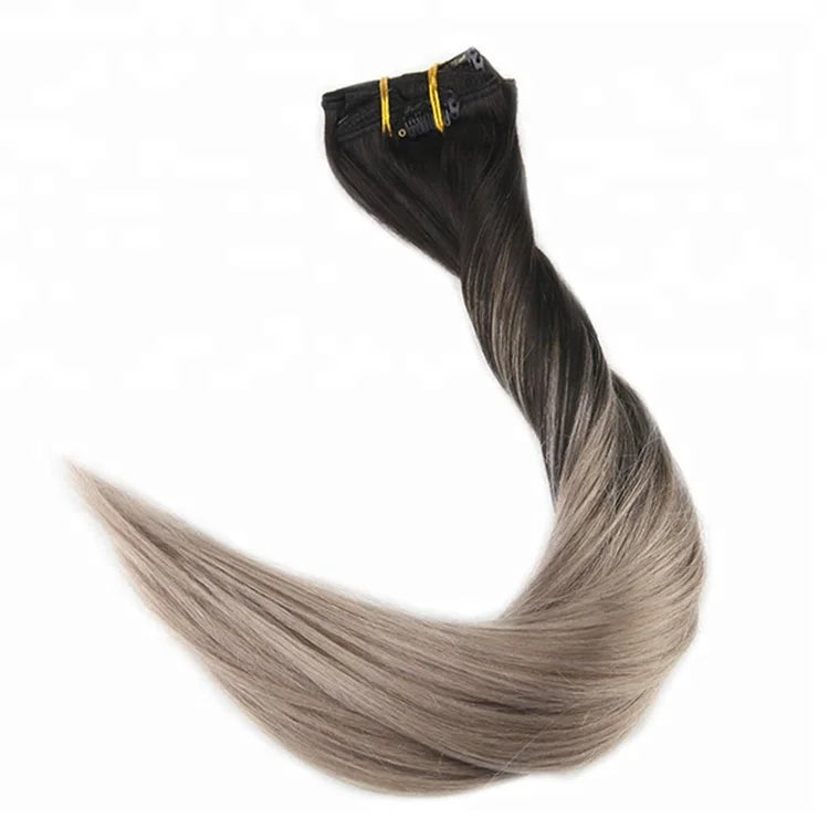 Brazilian Straight Remy Human Hair 10 Colors Can Customize Human Clip in Hair Extensions