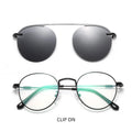 19532 Superhot Eyewear Retro Vintage Round Optical Frame with Polarized Clip on Lenses