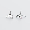 Fashion Women 925 Sterling Silver Glossy Mermaid Tail Cute Stud Earrings Jewelry