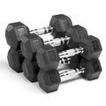 Wholesale Rubber Coated Cast Iron Hex Dumbbell
