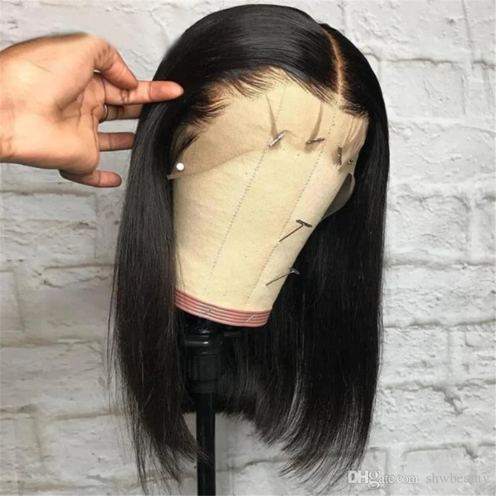 Cuticle Aligned for Lace Front Glueless Wig Brazilian Straight Remy Human Hair Long Pre Plucked Bleached Knots 180% Density