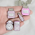 Hot Sale New Style Metal pink  Pins Wholesale Bottle Alarm Clock Cute Decorative Brooch Custom Soft Enamel Cartoon Lapel Pin