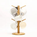 Wholesale Hot Sell Handmade Natural Bamboo Tree Shape Eco-Friendly Mug Holder Rack with Custom Logo OEM/ODM Welcome