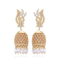 LUOTEEMI Artificial New Designer Traditional Indian Jhumkas Gold Plated Handmade Jewelry Earrings