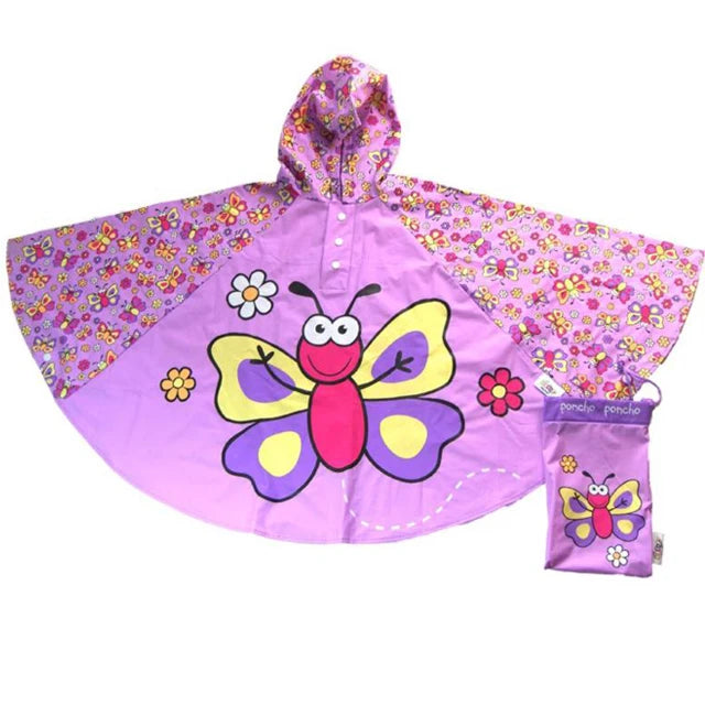 Foldable PVC Waterproof for Poncho for Girls for Outdoor Activities like Fishing Rain Gear for Children