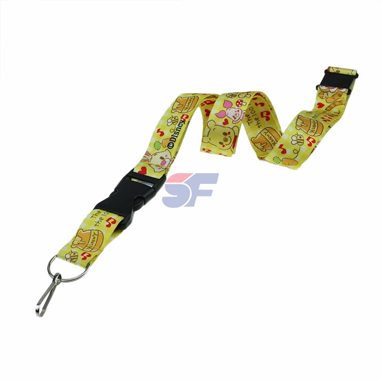 Custom Designed ShinyFans SF-666 Promotional Use Polyester Lanyard PMS Color Dual-Sided Heat Transfer Printing Metal Hook
