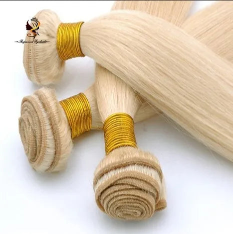 100% Original Platinum Blonde #613 Remy Hair Weft Virgin Brazilian Human Hair Extension
