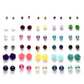 30 Pairs Per Card Cute Kids Earrings Set Mixed Color Flower Pearl Stud Earrings Hypoallergenic Children Jewelry for Little Girls