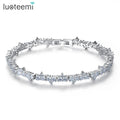 LUOTEEMI New Arrival White Gold Plated Shining a AA Cubic Zirconia Tennis Bracelet for Women