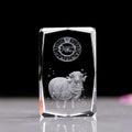 Small Bridge Wholesale Customization 12 Zodiac Souvenir Aries K9 3d Laser Engraving Crystal Gifts Set