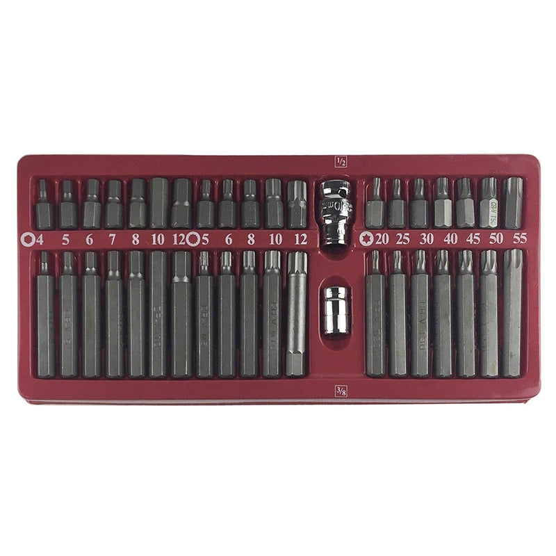 Set of 40pcs Star Screwdrivers Inner Hexagonal Spanner Bits Auto Repair Tools Spline Plum Blossom Type Screw Driver Tool Bit