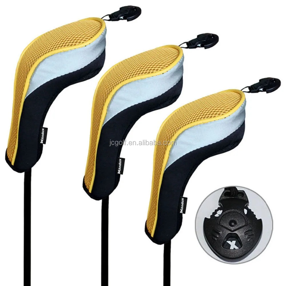 3pcs/Set Interchangeable Hybrid Golf Club Headcovers