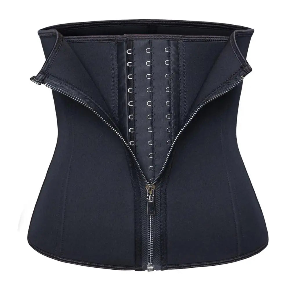 NANBIN Double Layer Design Waist Trainer With Hooks and Zipper Closure Hour Glass Corset SHAPERS Neoprene Support Plus Size