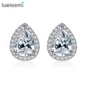 CZCITY Wholesale Fashion Simple OL Lady Design Small Size Waterdrop Cubic Zircon Fancy Cute 925 Sterling Silver Stud Earrings