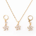 2019 New Fashion Jewelrygold Plated Earring and Pendant Necklace Wedding Jewelry Set with Cubic Zirconia Design for Woman