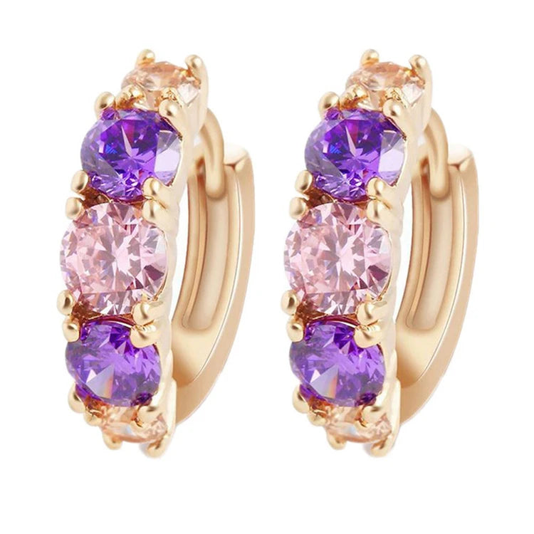 18k 14k Gold Plated Wholesale Fancy Small Woman Copper Clip Hoop Earring Pictures Designs Brass Stud Earrings for Party Girls