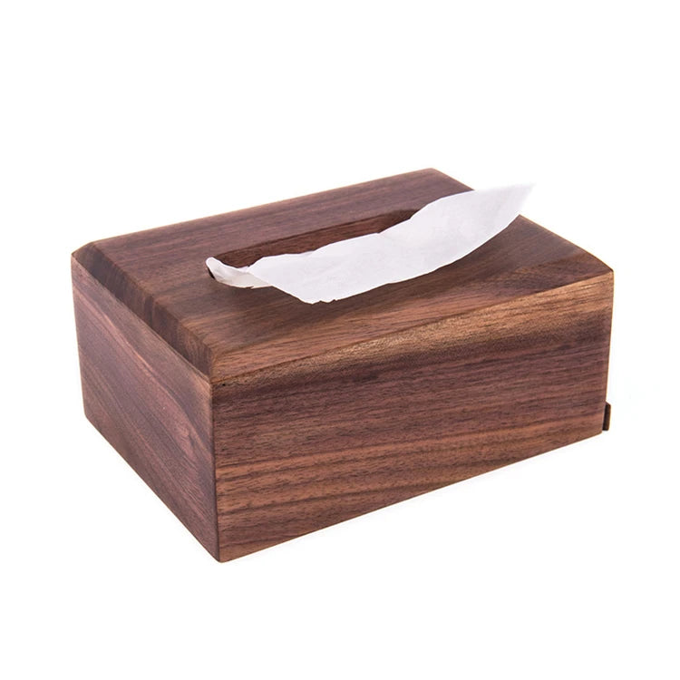 Creative Handmade Eco-friendly Black Walnut Wood European Style Rectangle Spray Painted Tissue Box
