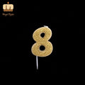 Wholesale Paraffin Wax Handmade Gold Glitter Small Unique Number Birthday Candles UK