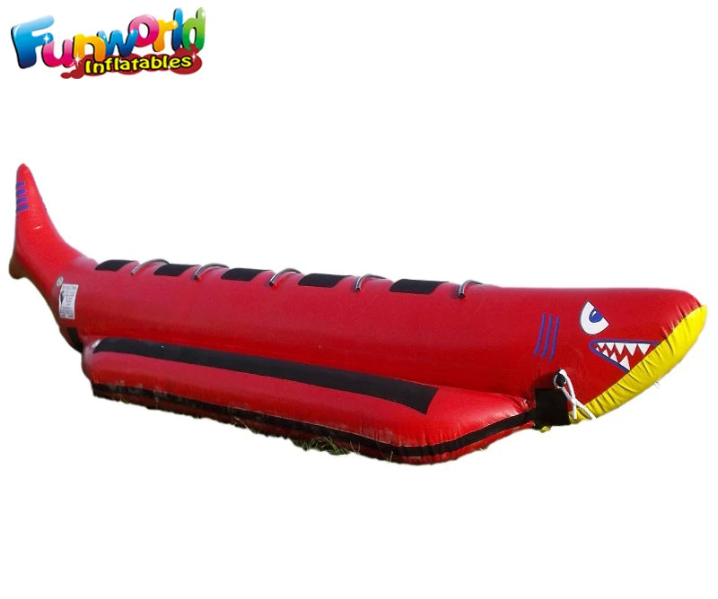 Personalized Vinyl Inflatable Water Banana Boat 4m 100-500kg Capacity 5-10 Passengers