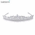 LUOTEEMI Hot Sale 2018 Bling Bling Flower Shape Hair Accessories With a AA CZ Crown Tiara for Women Wedding Jewelry