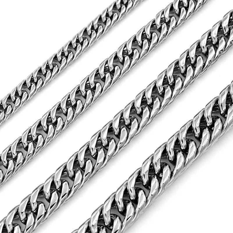 3mm 5mm 6mm 8mm 9mm 12mm Silver Gold Black Stainless Steel Chain Double Weave Round Grinding Necklace for Men and Women