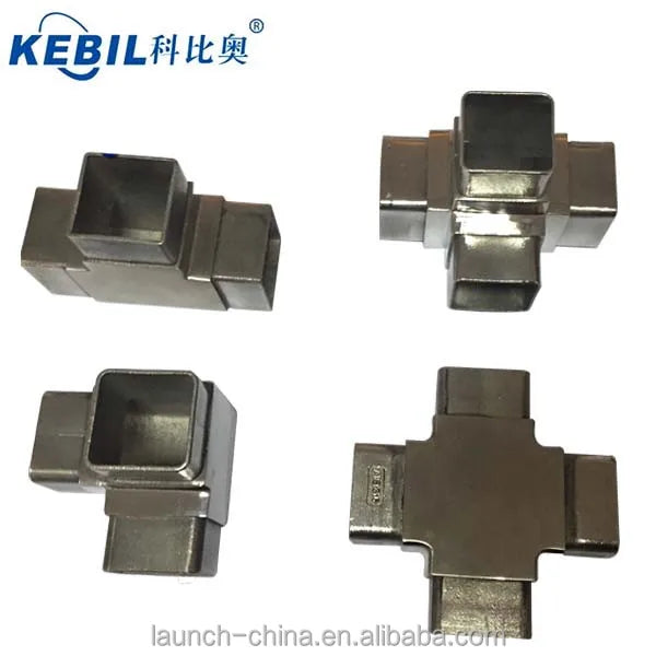 Stainless Steel Polished Adjustable Handrail Bracket Square Steel Tube Connector 1 Piece