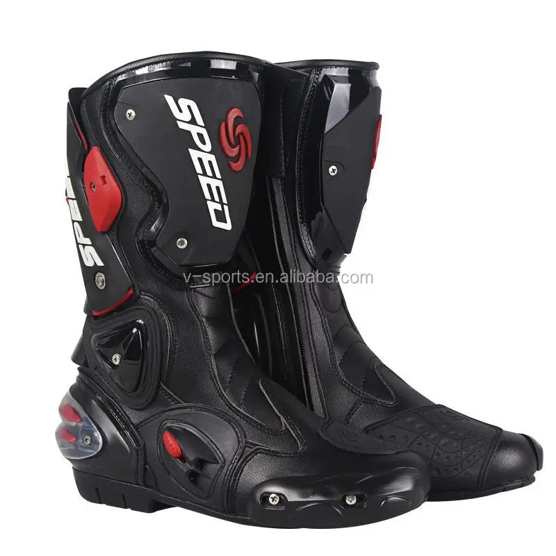Riding Tribe Microfiber Leather Motorcycle Boots Pro Biker SPEED Moto Motor Bike Racing Shoes Motocross Motorbike Boots