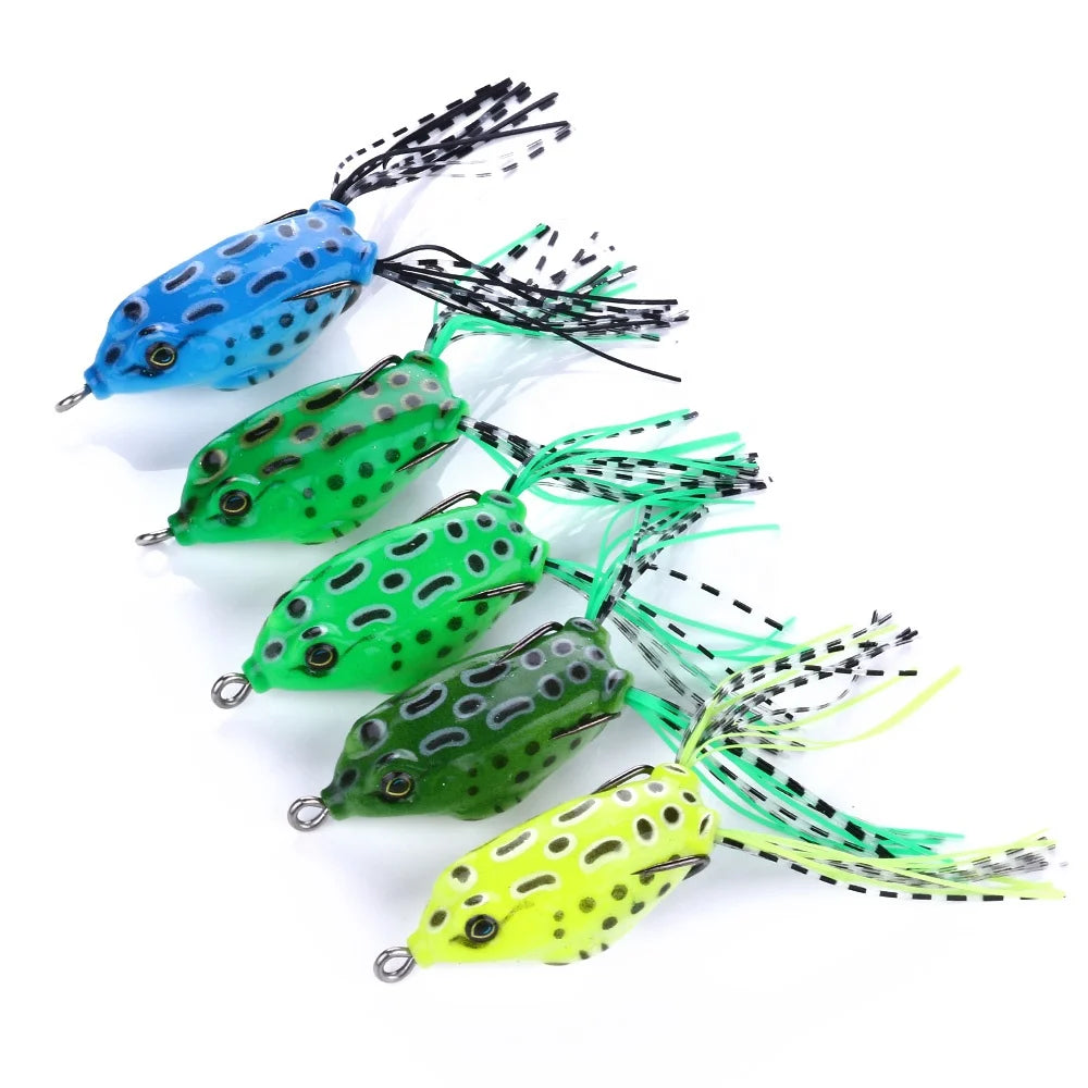 Topwater Frog Lures 5.5CM 8G Soft Fishing Lures Rubber Frog Bait