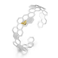 Lotus Fun Trendy Style 925 Creative Honeycomb Home Guard Silver Bracelets Bangle for Ladies Jewelry Wholesale Fine Jewelry Women