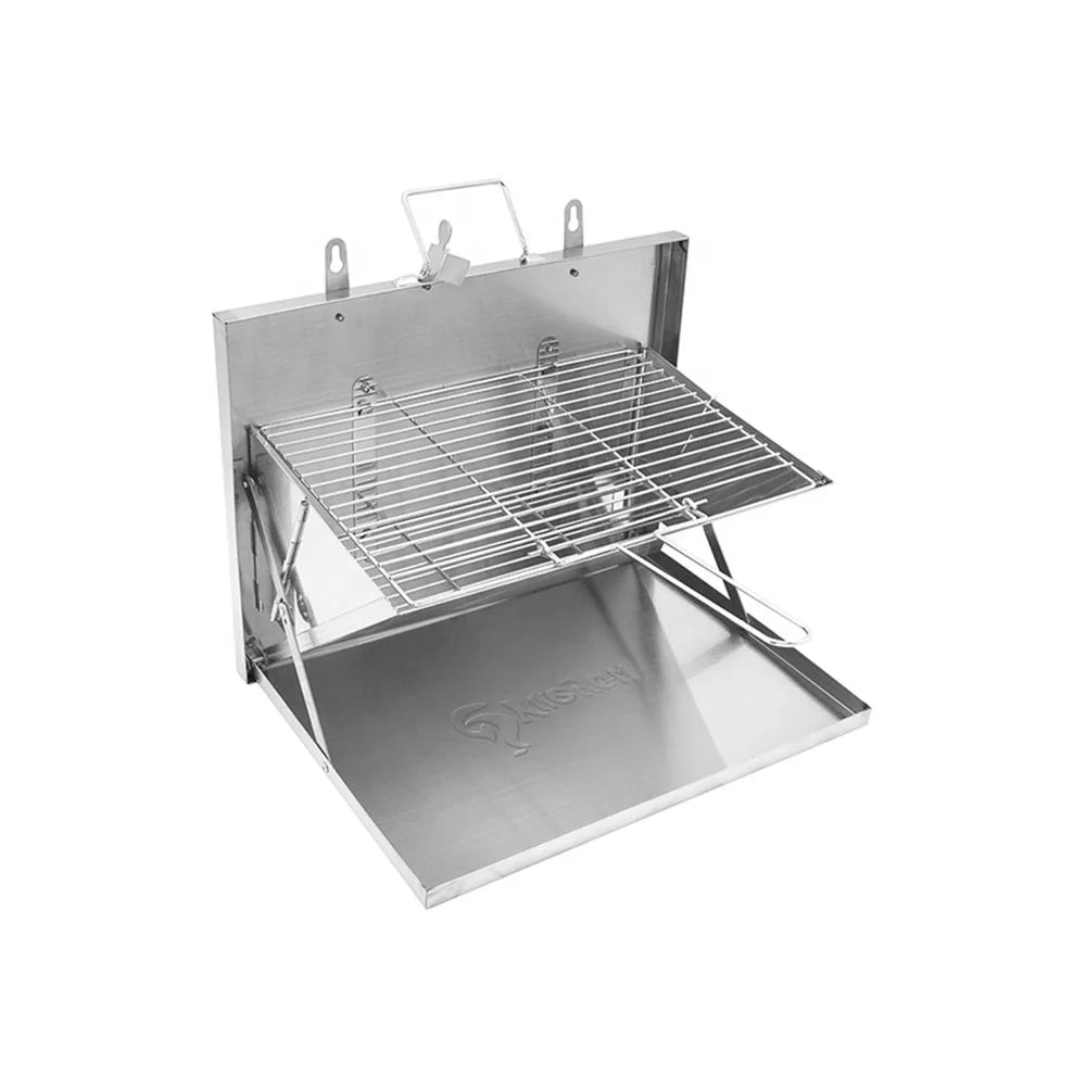Foldable Portable Stainless Steel Smokeless Charcoal BBQ Grill for 2-3 People Camping Home Outdoor Party Smoker Yard Garden