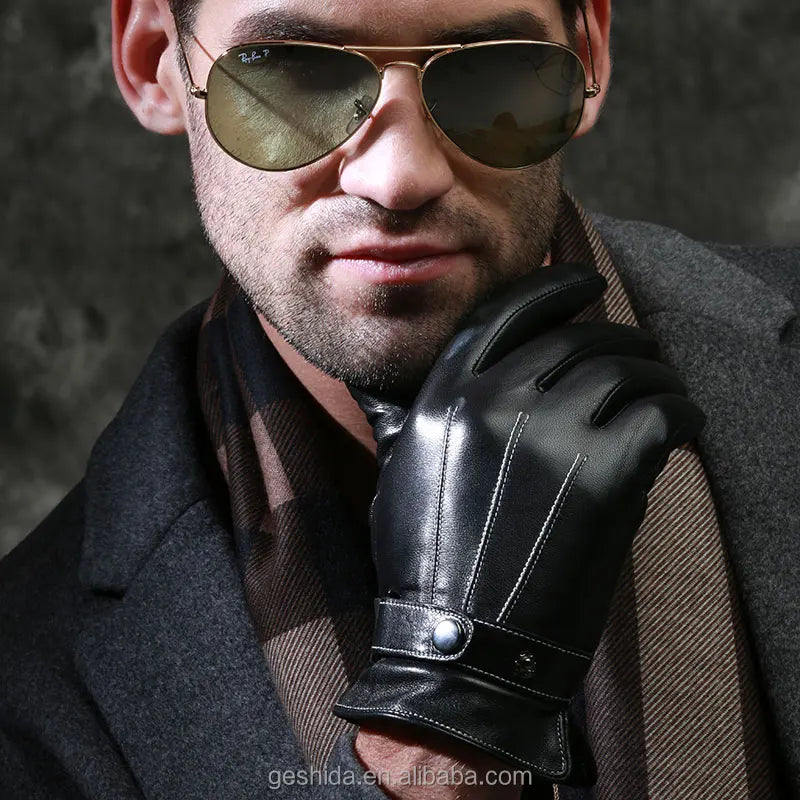 Wholesale Driver Mens Leather Winter Gloves With Touchscreen