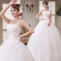 2018 Strapless Wedding Ball Gown Princess Wedding Dresses Graceful Ruffles Organza Wedding Gown